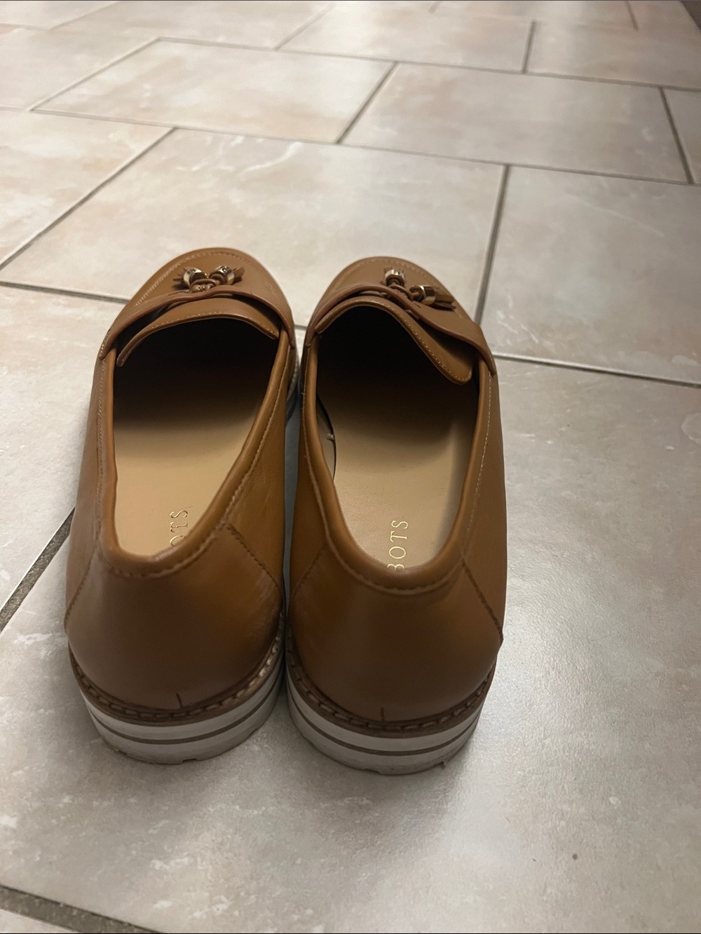 Talbots Cognac Leather Tassel Loafers - Picture 3 of 4